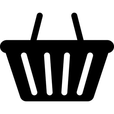 shopping basket sign icon flat silhouette sketch