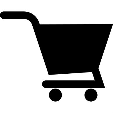 shopping cart sign icon flat silhouette outline 