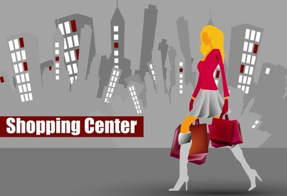 shopping girl website design elements vector