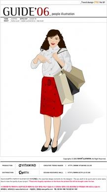 shopping lady people vector