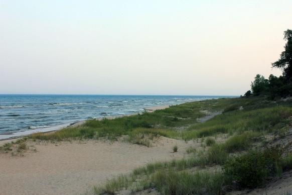 shoreline and dunes at point beach state park wisconsin