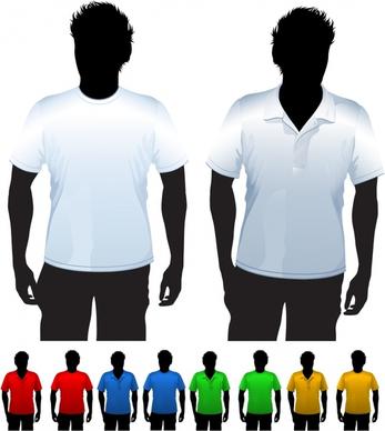 man tshirt fashion templates modern casual silhouette sketch
