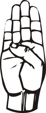 Sign Language B clip art