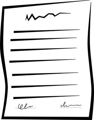 Signed Document Contract clip art