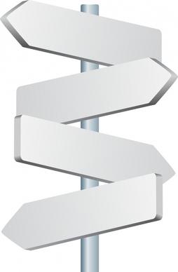signpost templates 3d white blank sketch