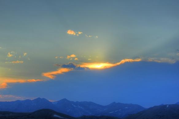 silhouette at dusk at rocky mountains national park colorado