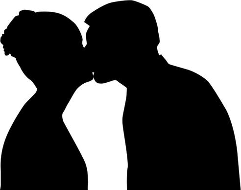 silhouetted kiss