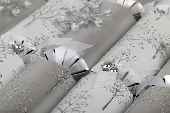 silver christmas crackers