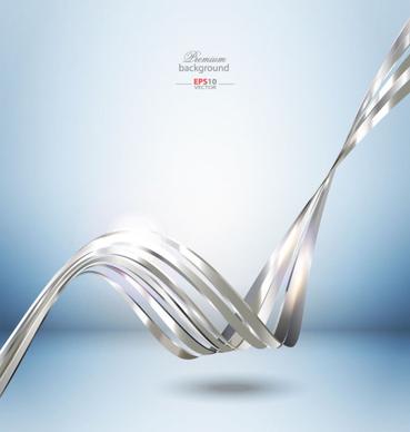 silver dynamic lines 3d background vector