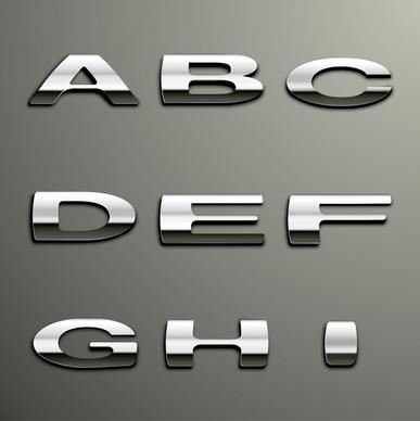 alphabet background modern shiny grey metallic decor
