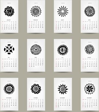 simple15 calendar cards vector graphics
