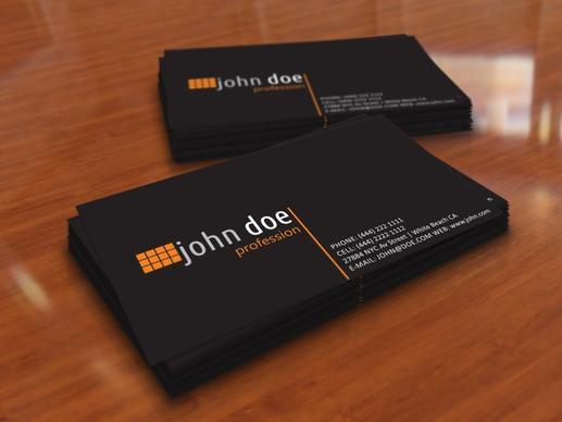 simple black personal business card template