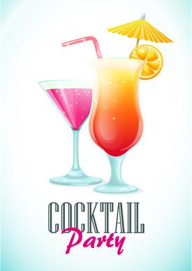 simple cocktails party poster vector