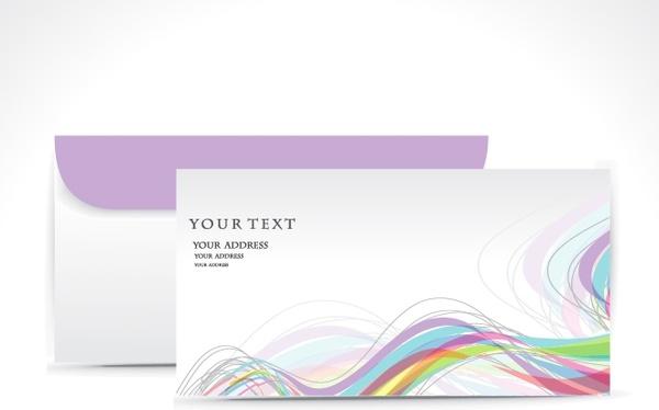 envelope template colorful dynamic lines decor