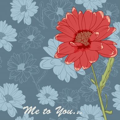 simple flowers background vector
