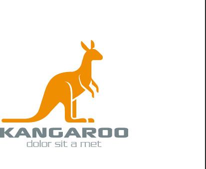 simple kangaroo logo design vector