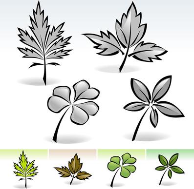 simple leaf creative vector set