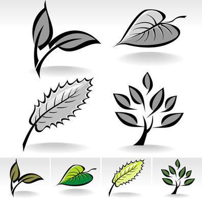 simple leaf creative vector set
