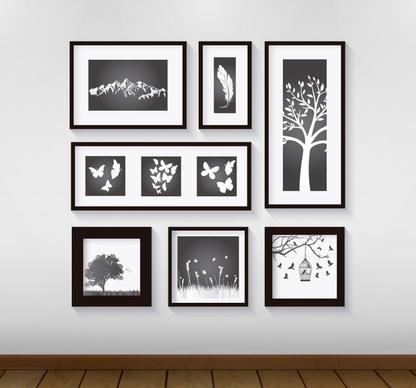 simple plant photo wall vector