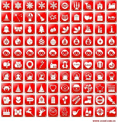 simple red christmas icon vector