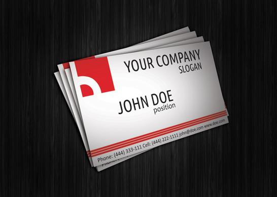 simple red corporate business card free template