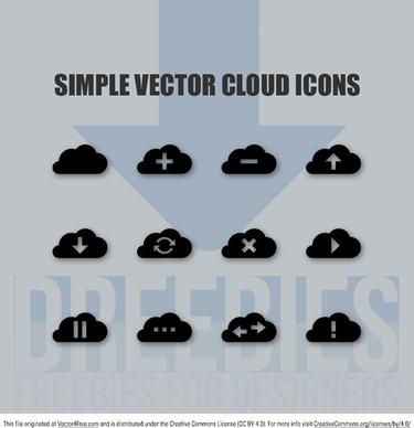 simple vector cloud icons