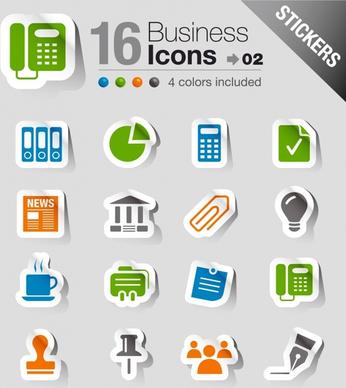 business icons collection paper cut shapes modern sketch