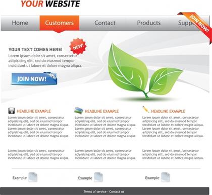webpage template bright modern plain decor