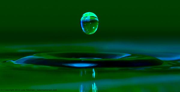 single egg shaped water droplet