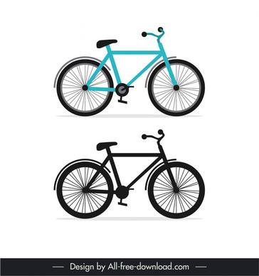 single male bicycle icons contrast flat sketch