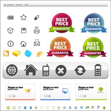 site layout and icons vector