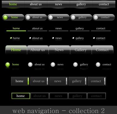 webpage navigation templates elegant modern black design