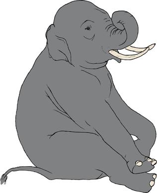 Sitting Elephant clip art