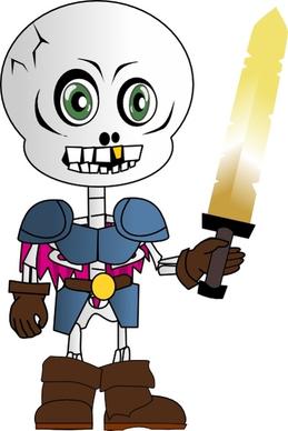 Skeleton Holding Sword clip art