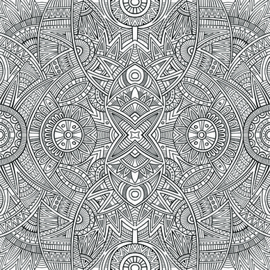 sketch abstract floral vector seamless pattern