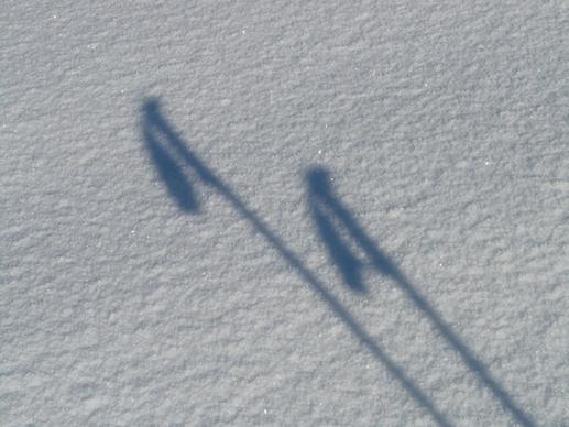 ski poles shadow image