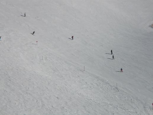 ski run skiers winter