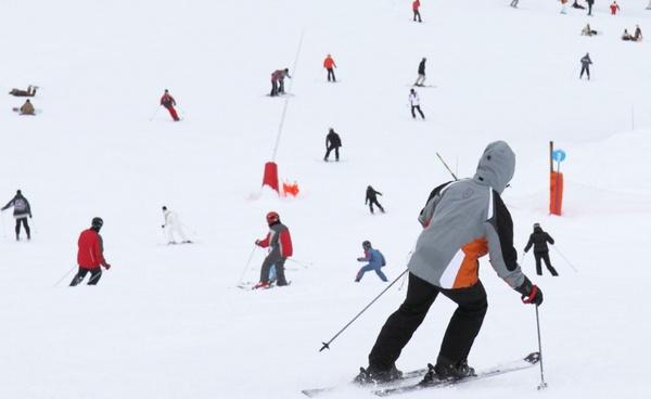 skiers on slope