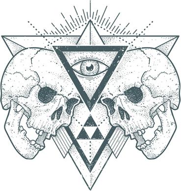 skull t shirt prints vector