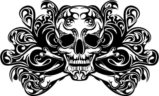 skull tattoo ornament vector