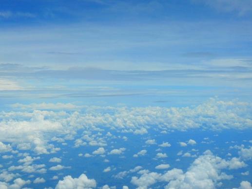 sky clouds airplane