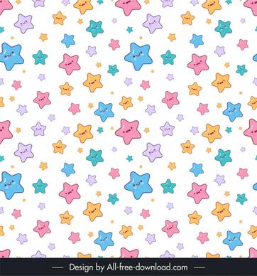 sky elements pattern cute stylized stars repeating
