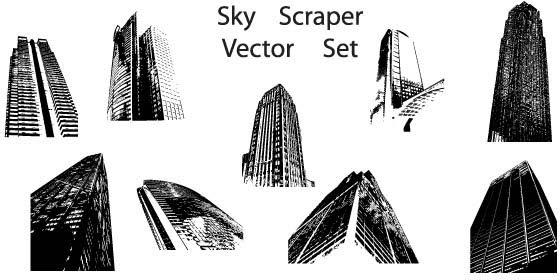 Sky scraper vector set