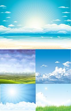 sky vectors blue background