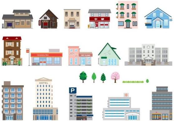 skyscrapers with house vector graphics