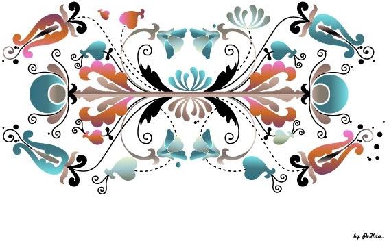 seamless floral pattern background colorful symmetric reflection style