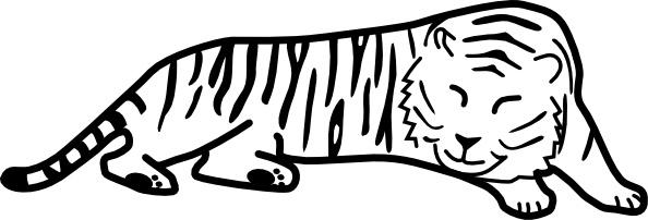 Sleeping Tiger Outline clip art