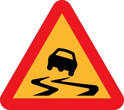 Slippery Road Sign clip art
