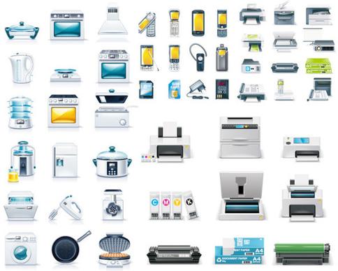 small appliances icons vector vector