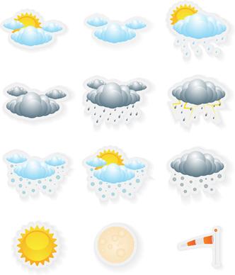small fine weather icons vector